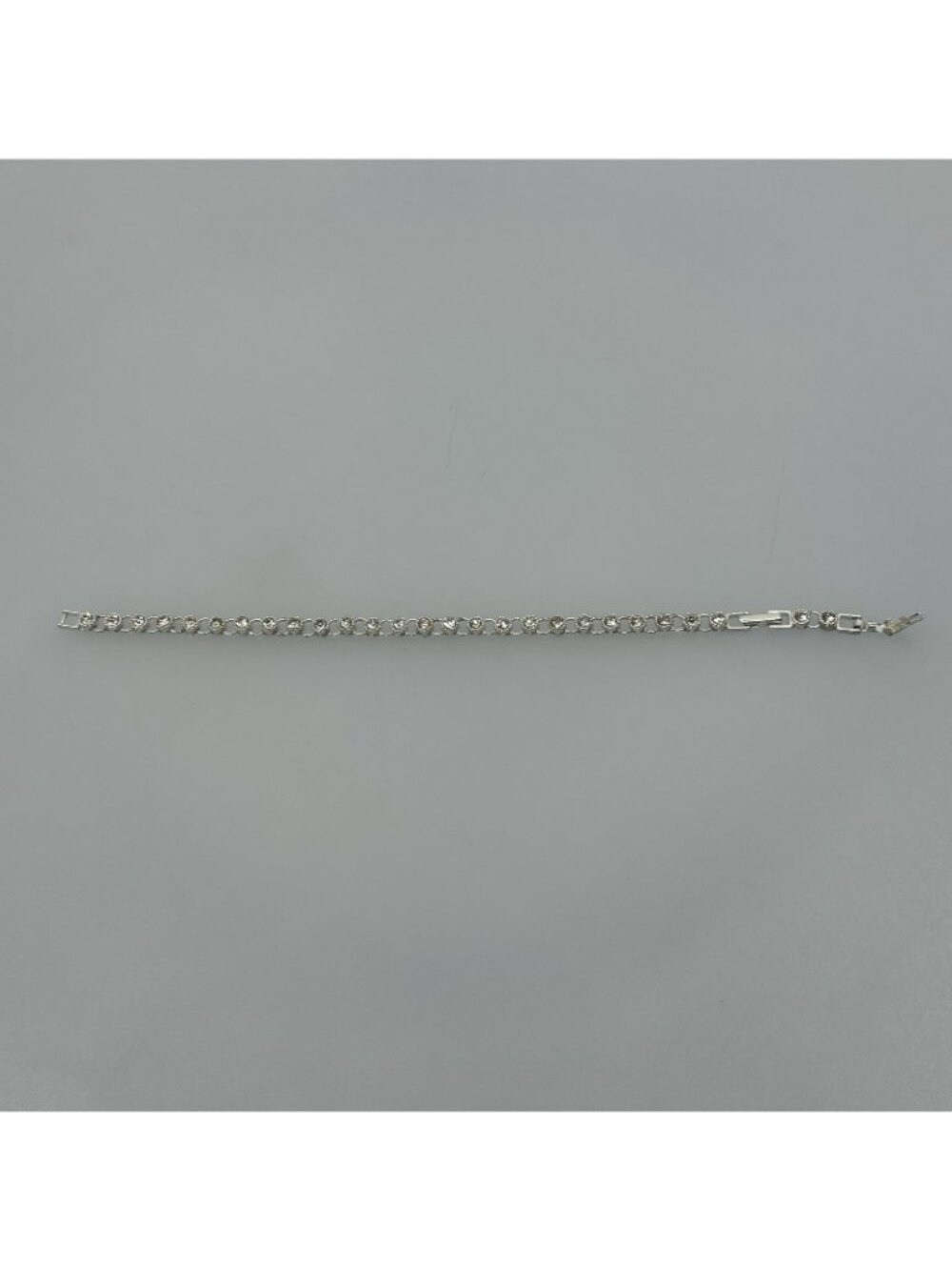 Vintage Avon Silver Tone Tennis Bracelet Clear Rhinestones w/ Extender - Picture 2 of 6